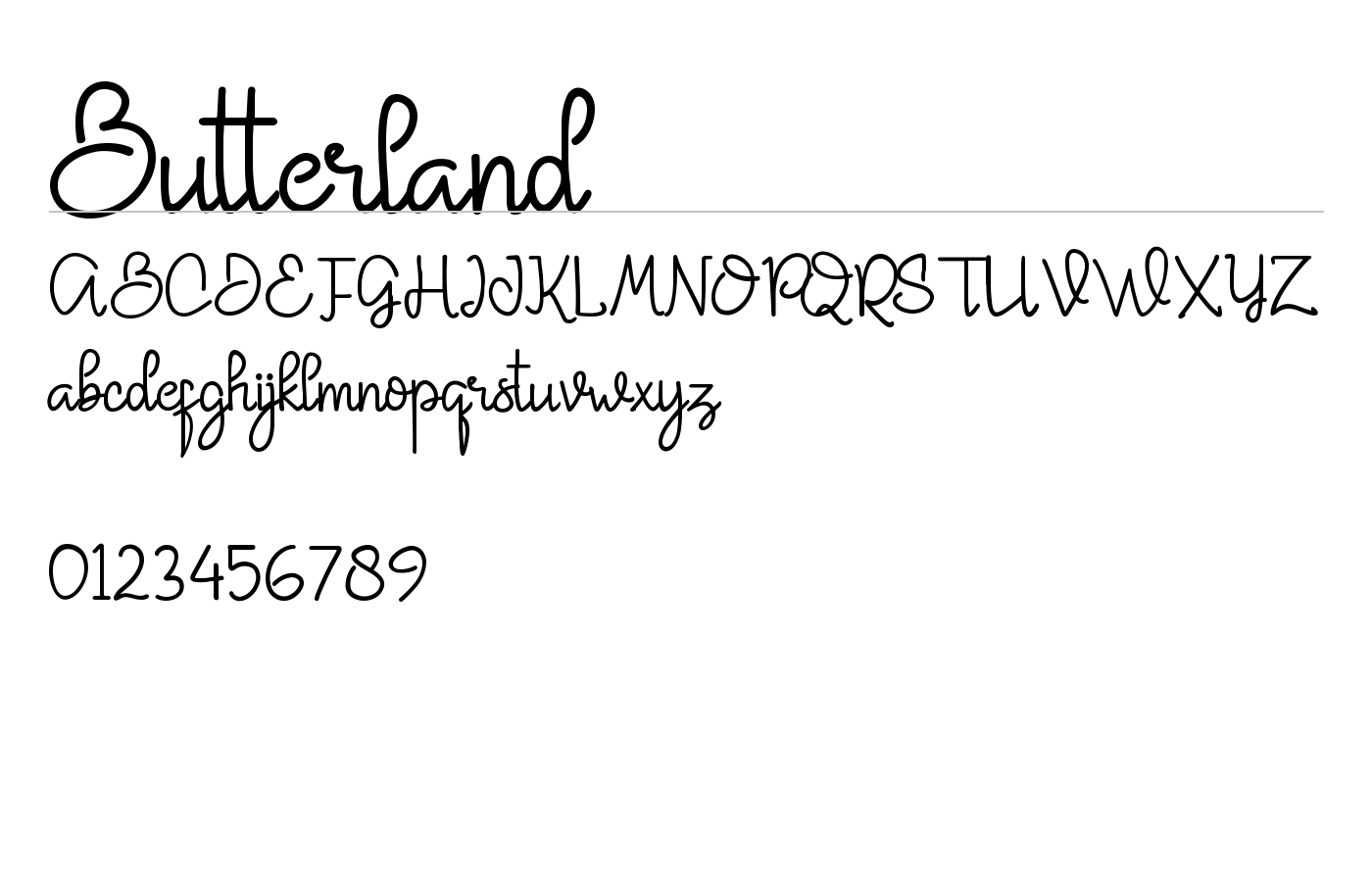 Butterland Font preview