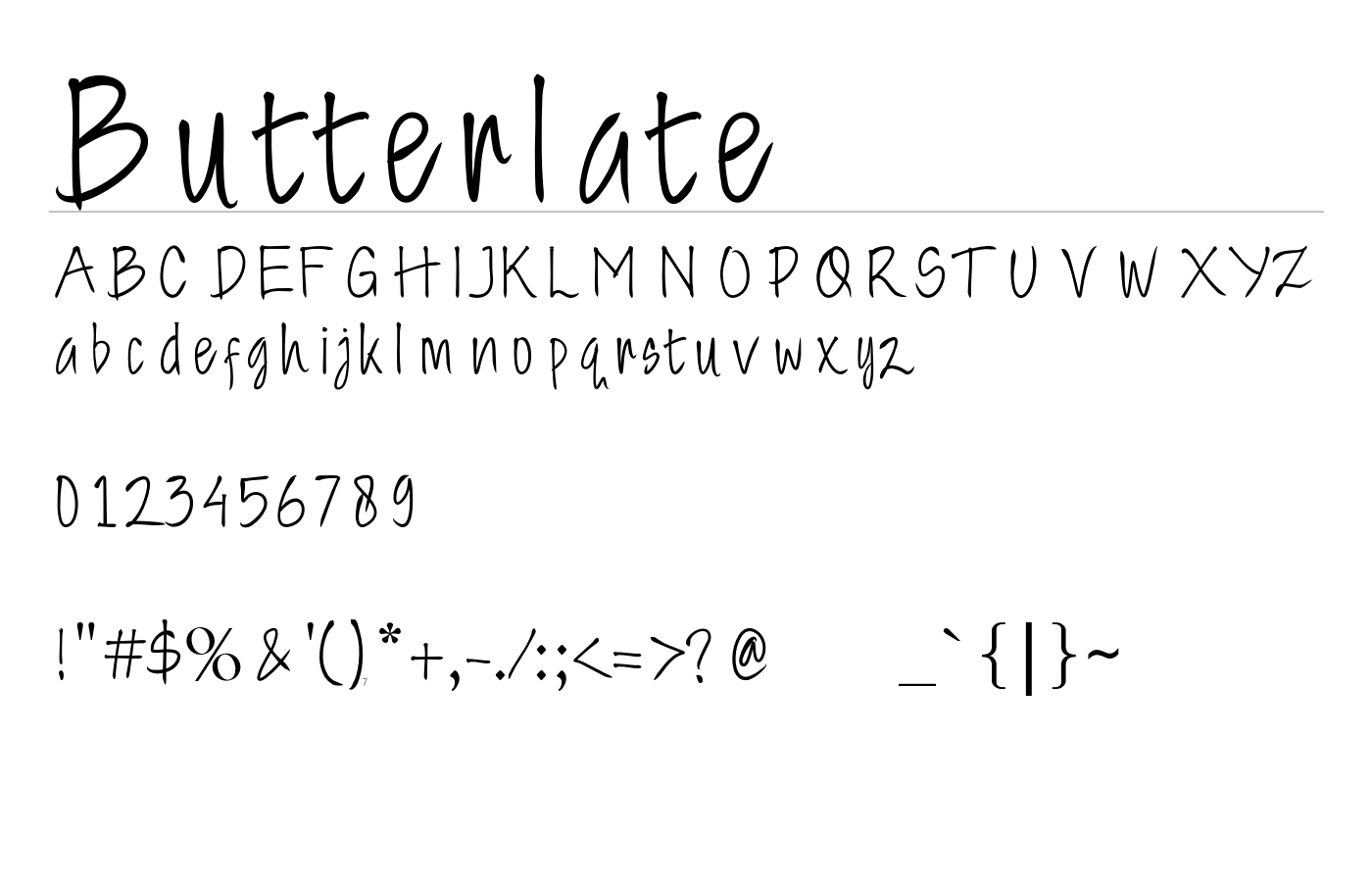Butterlate Font preview