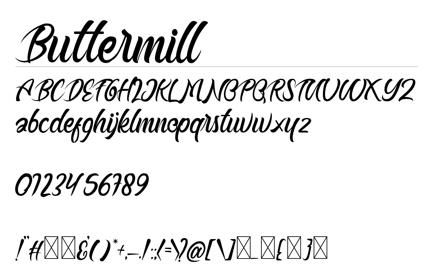 Buttermill Font preview