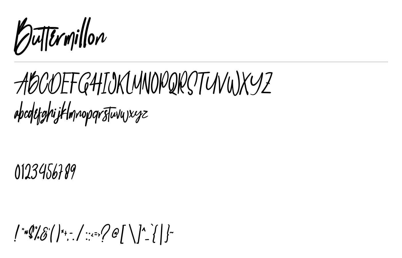 Buttermillon Font preview