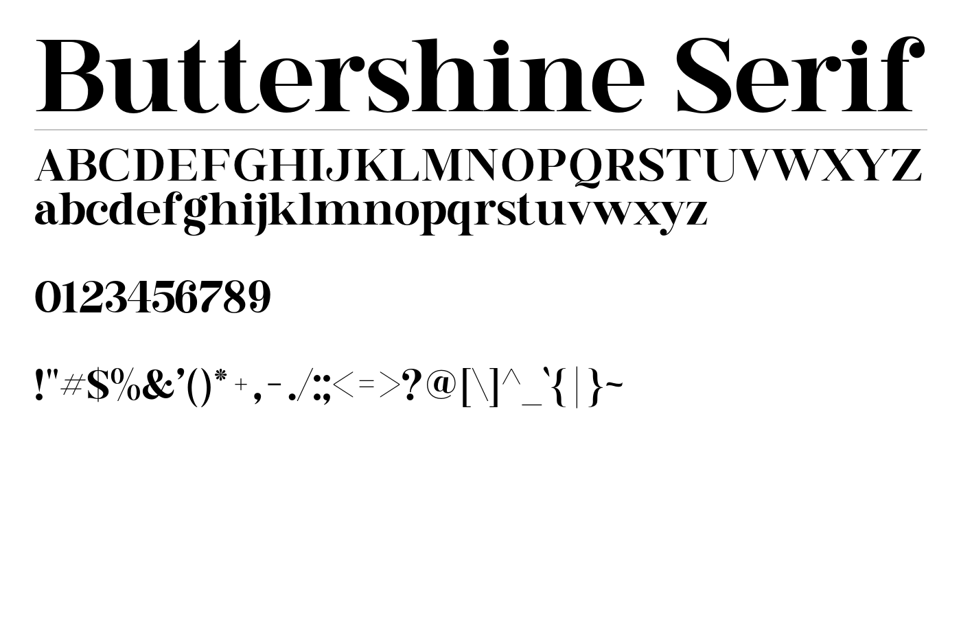 Buttershine Serif Font preview