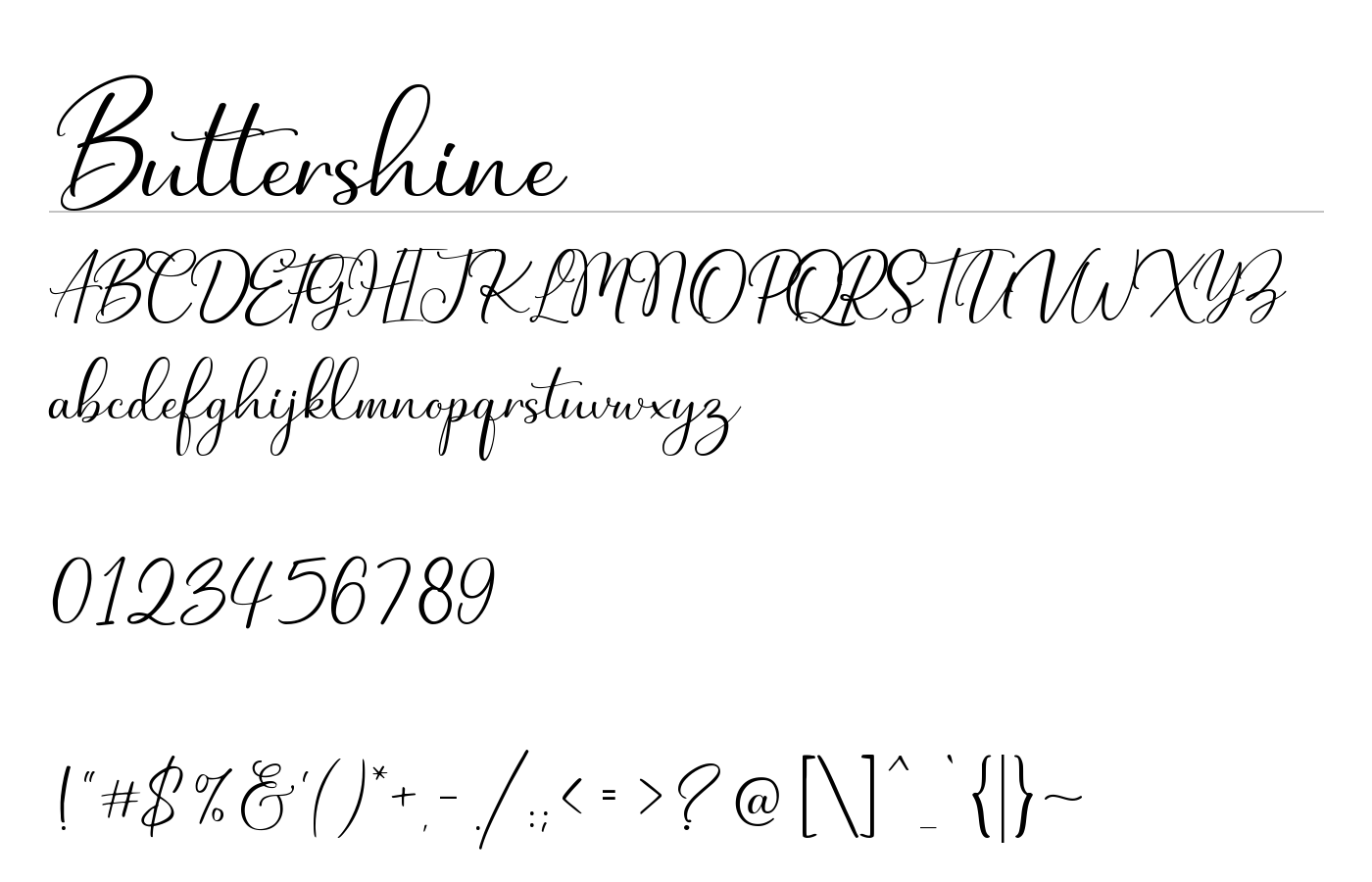Buttershine Font preview