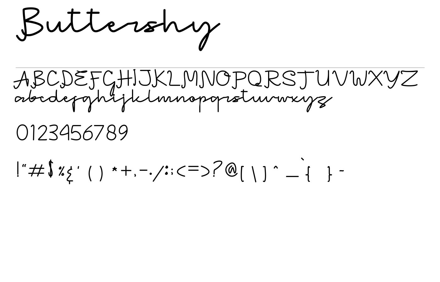 Buttershy Font preview