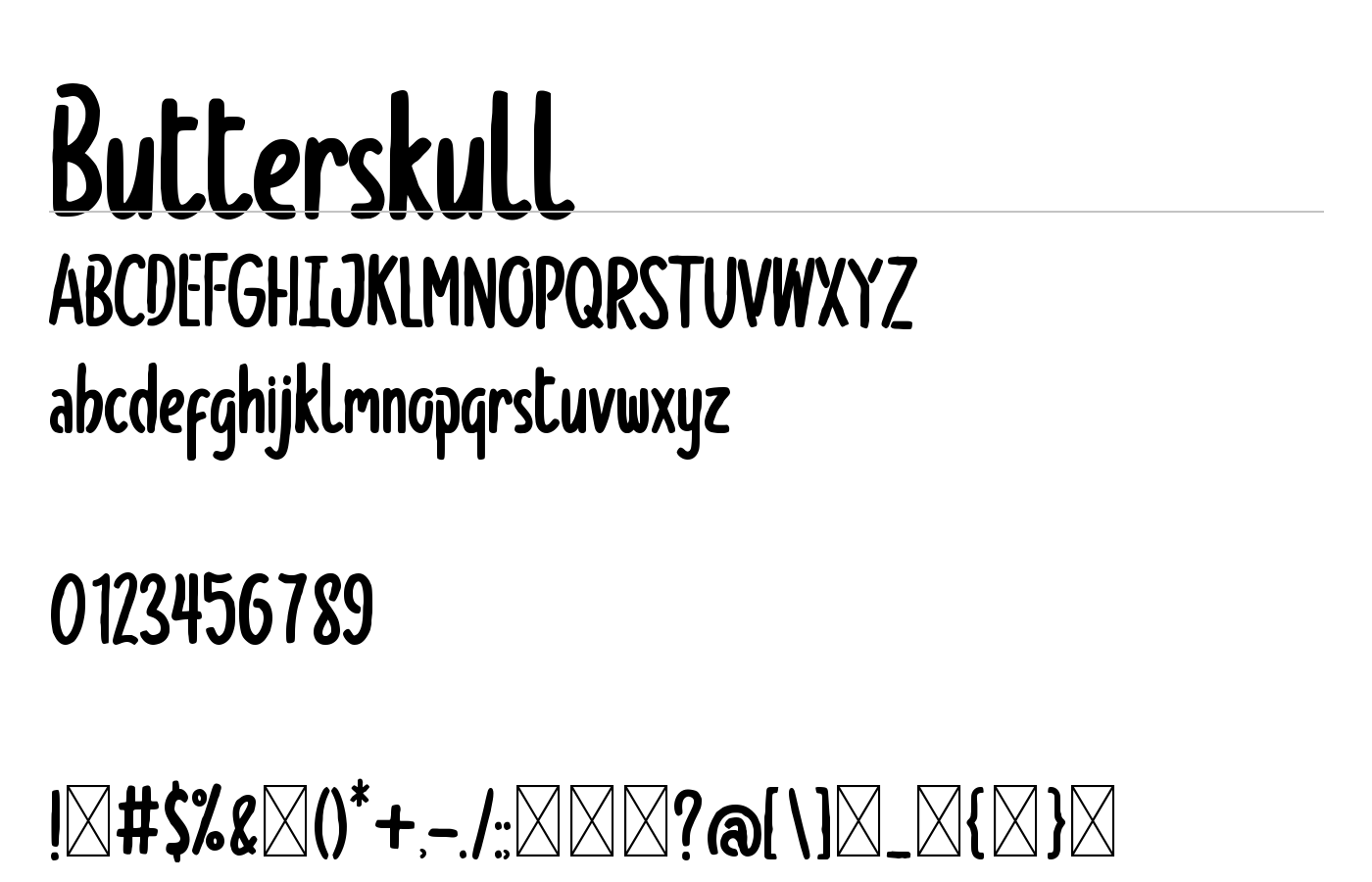 Butterskull Font preview