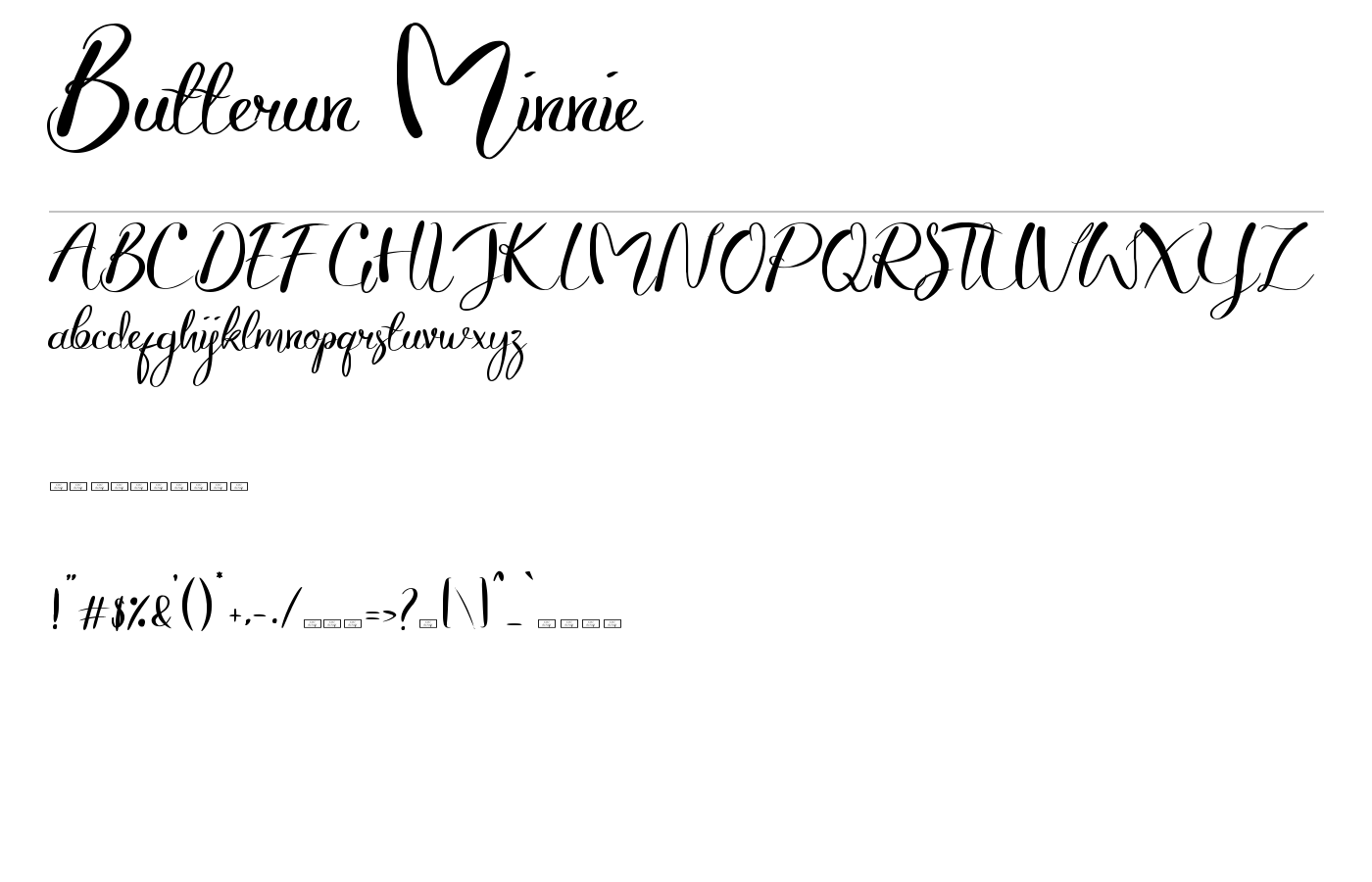 Butterun Minni Font preview