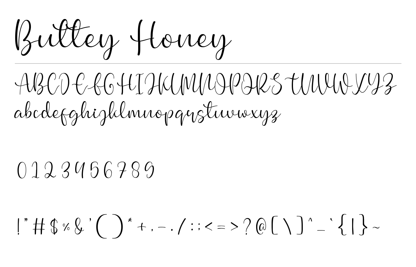 Buttey Honey Font preview