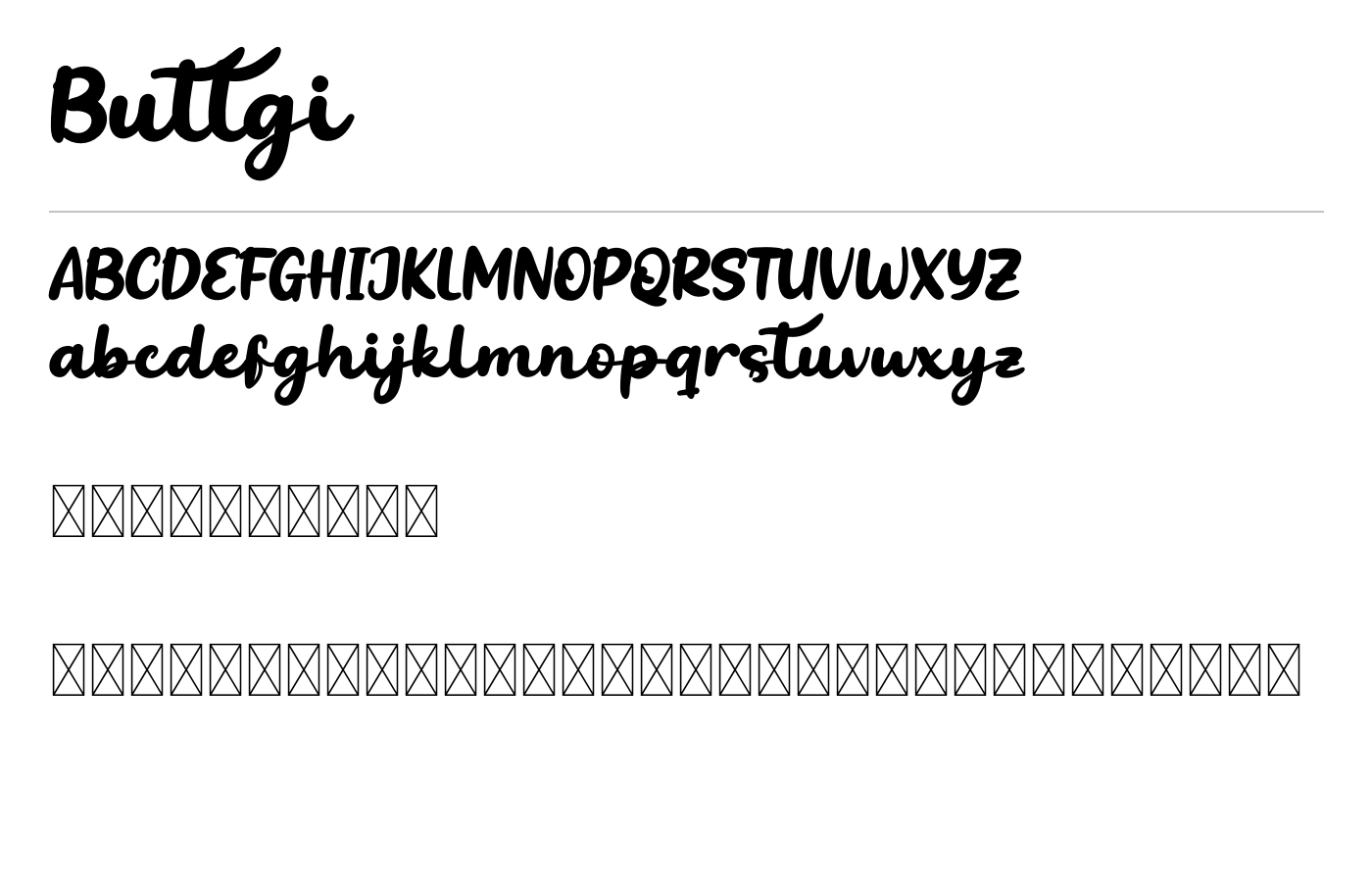 Buttgi Font preview