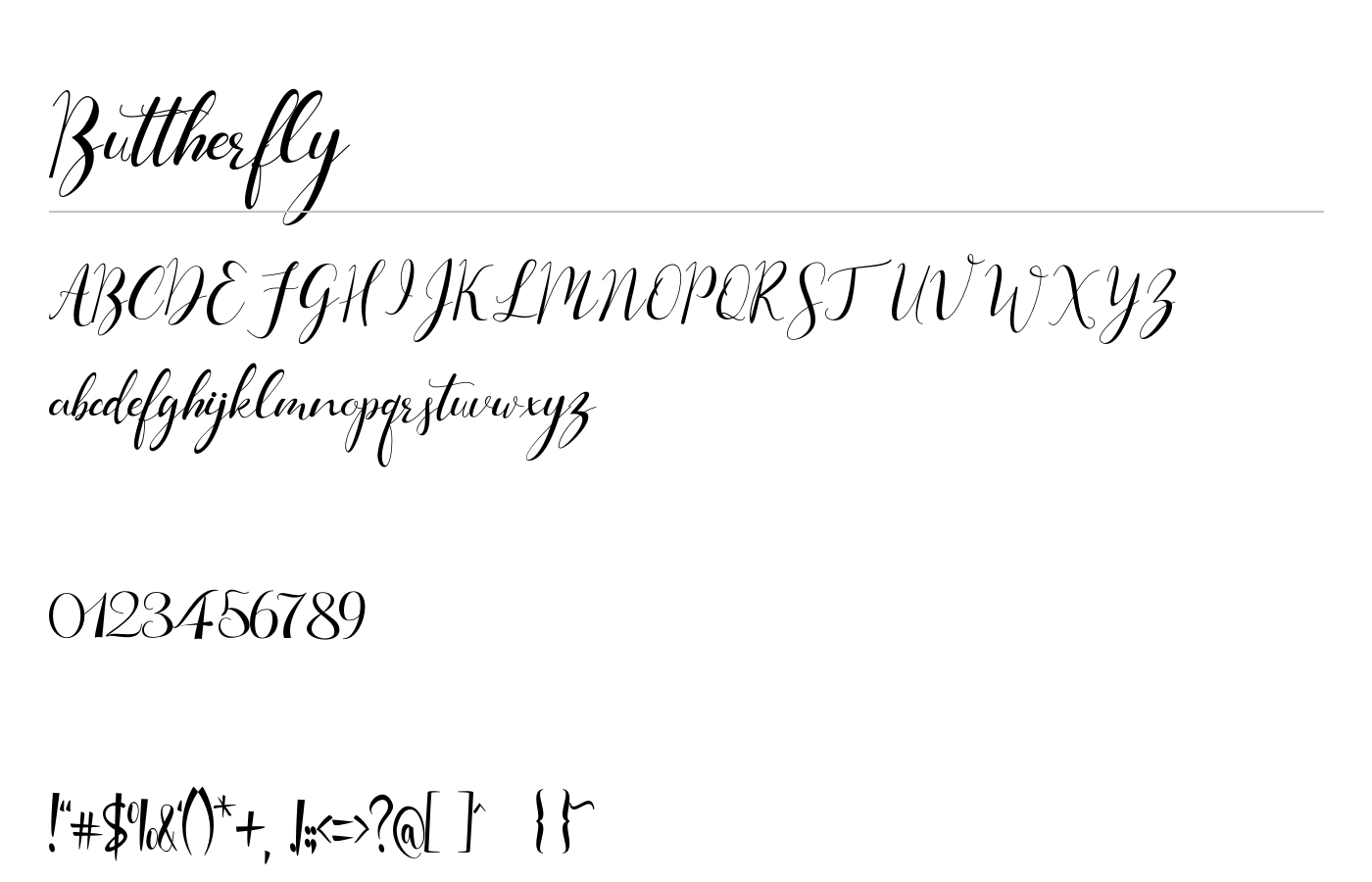 Buttherfly Font preview