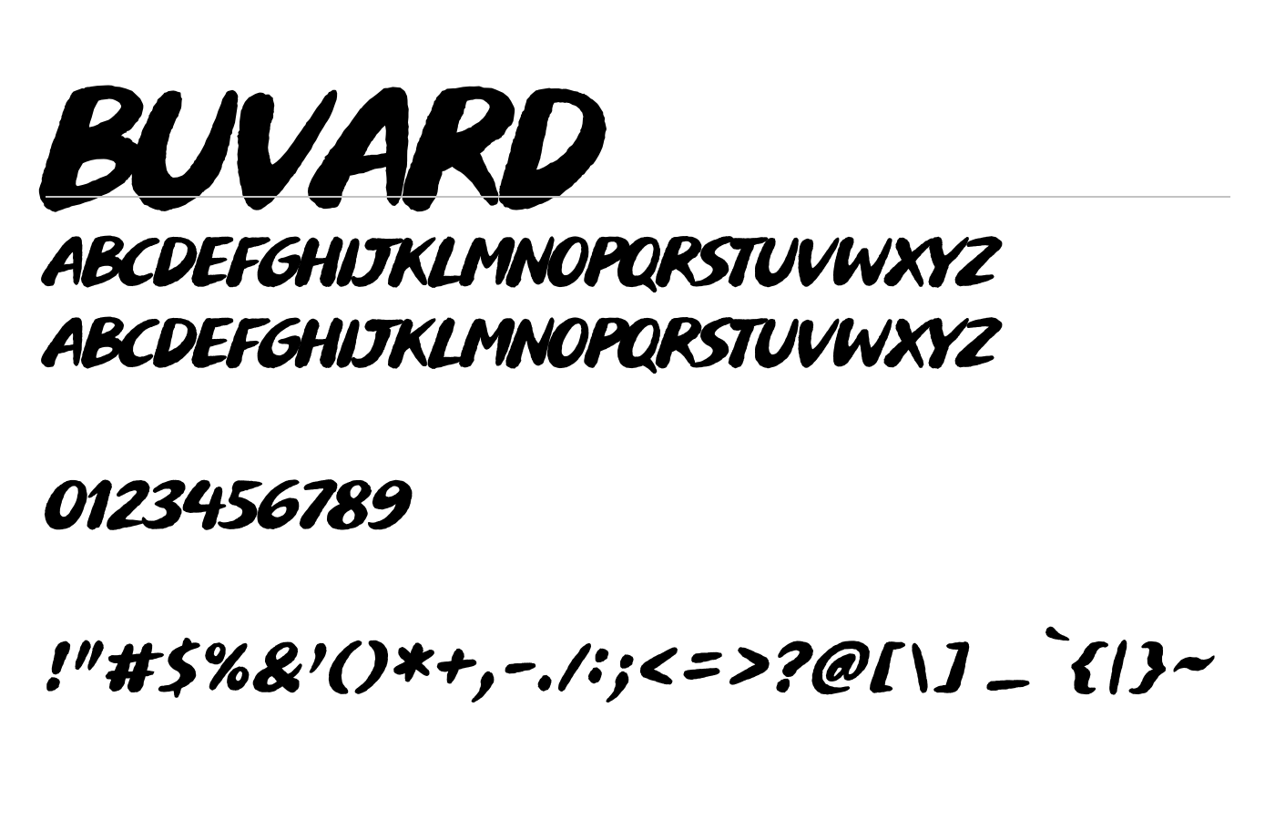 Buvard Font preview