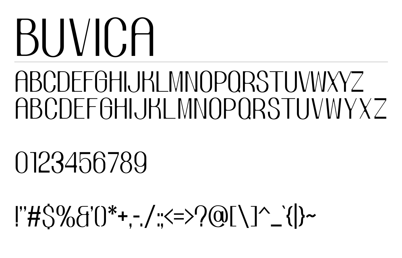 Buvica Font preview