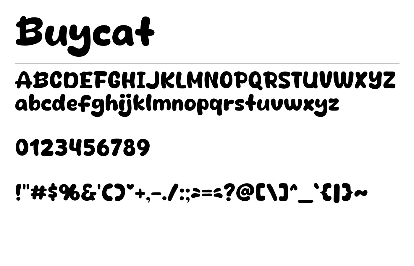 Buycat Font preview
