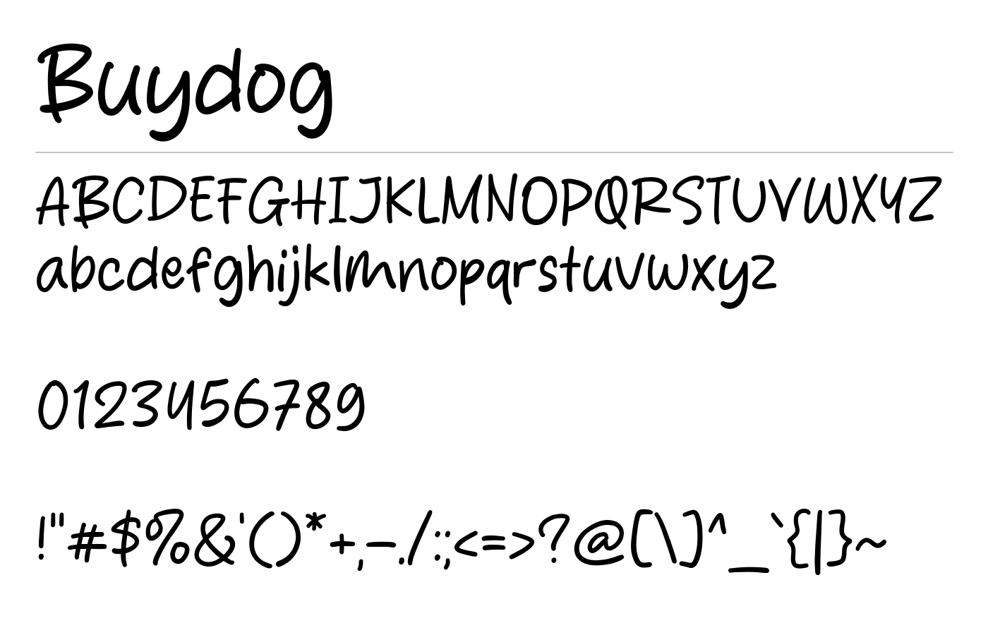 Buydog Font preview