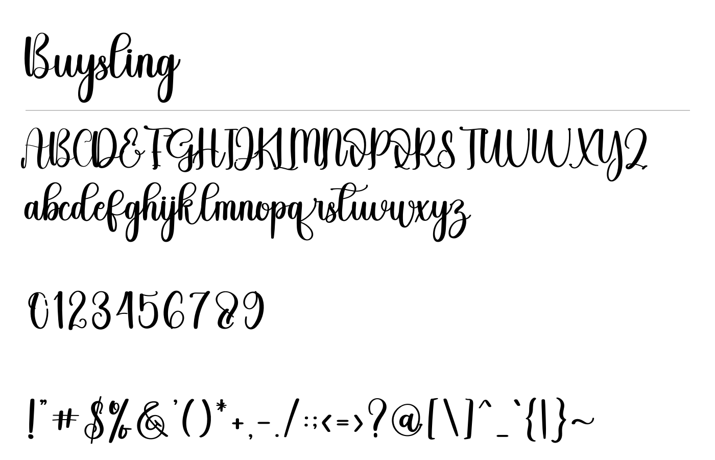 Buysling Font preview
