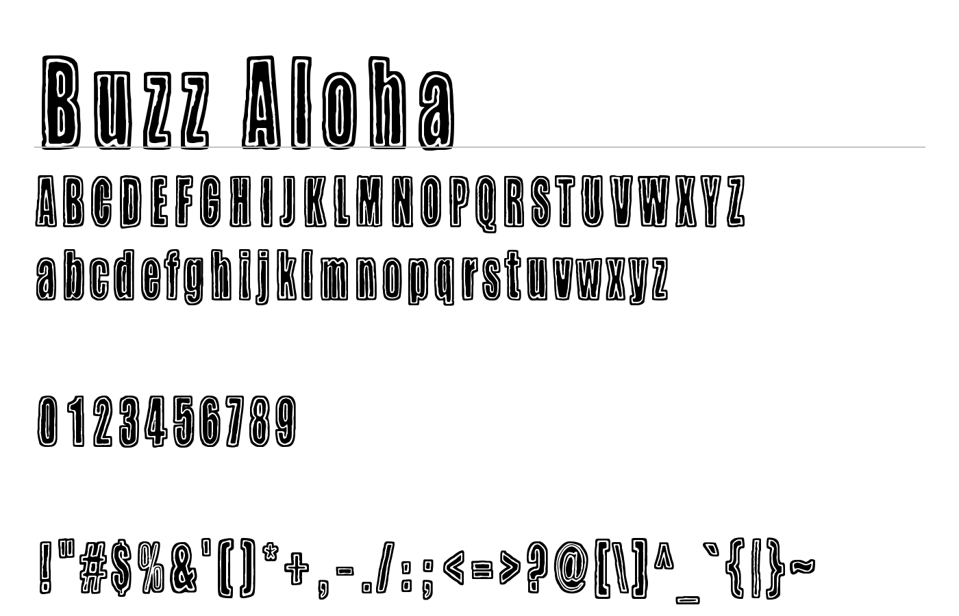 Buzz Aloha Font preview