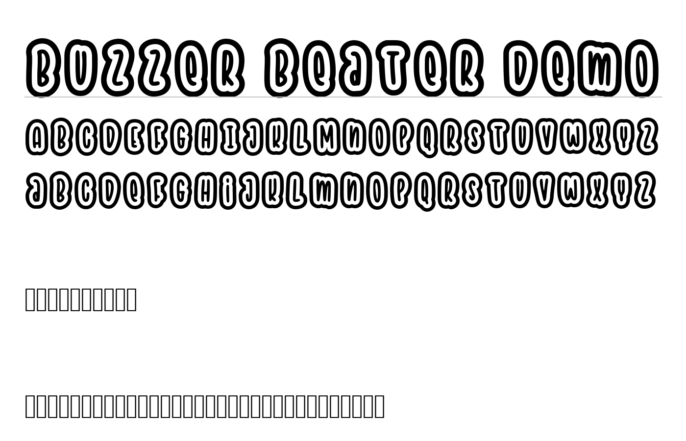 Buzzer Beater Demo Font preview
