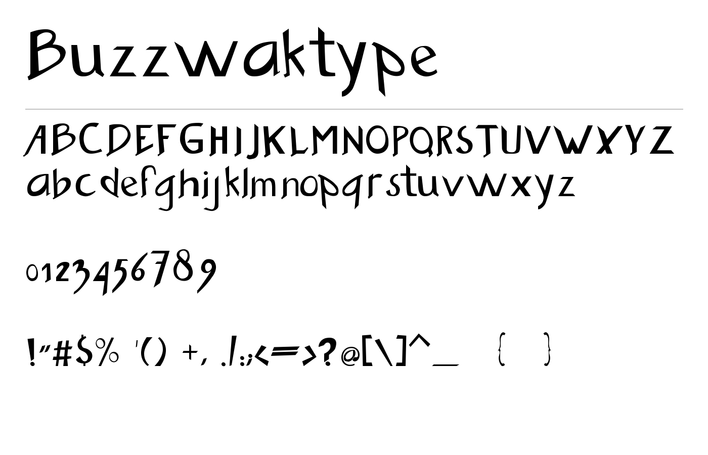Buzzwaktype Font preview