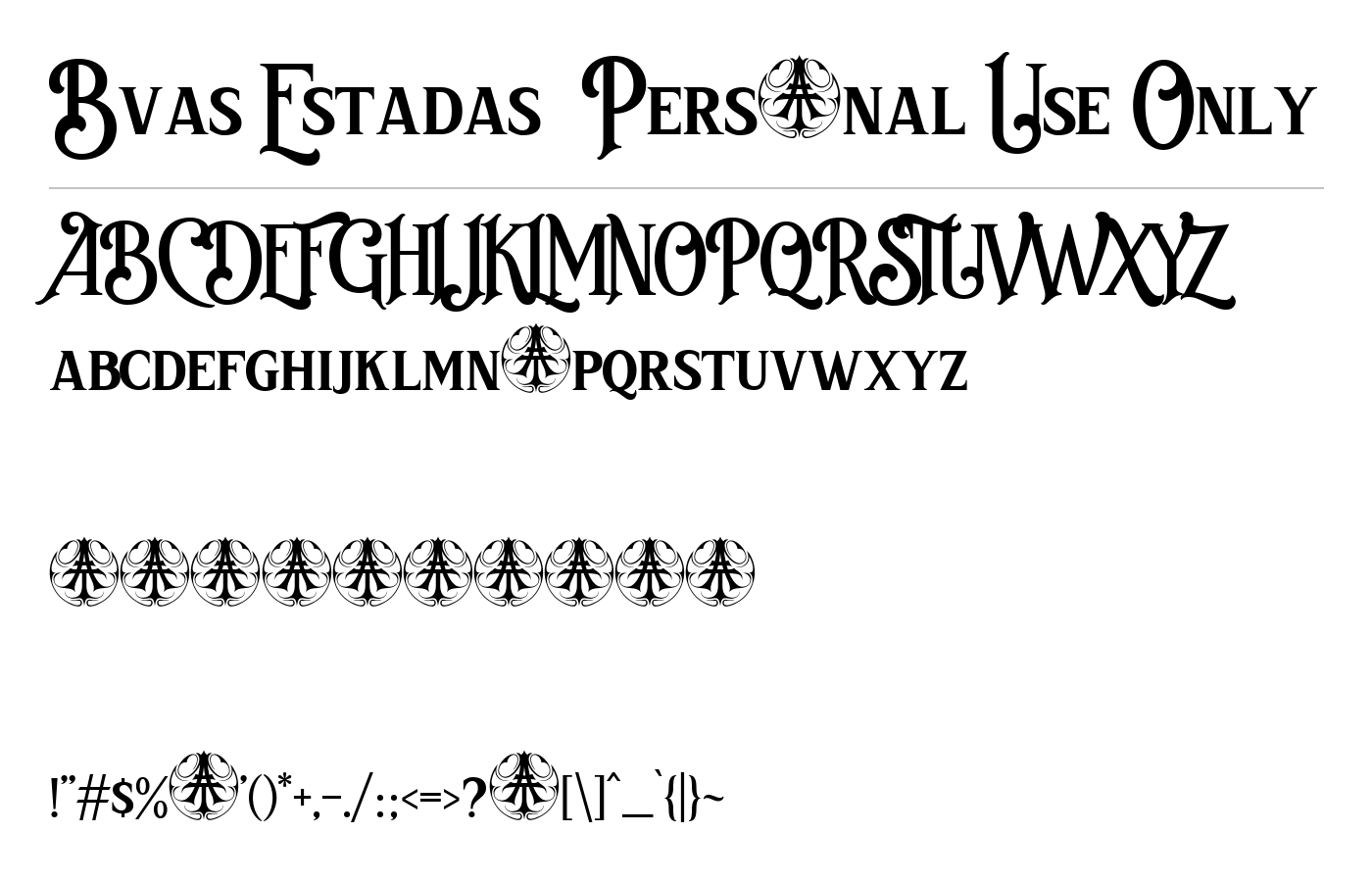 Bvas Estadas Personal Use Only Font preview