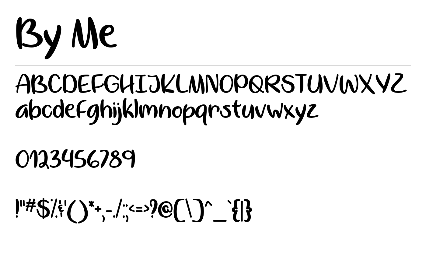 By Me Font preview