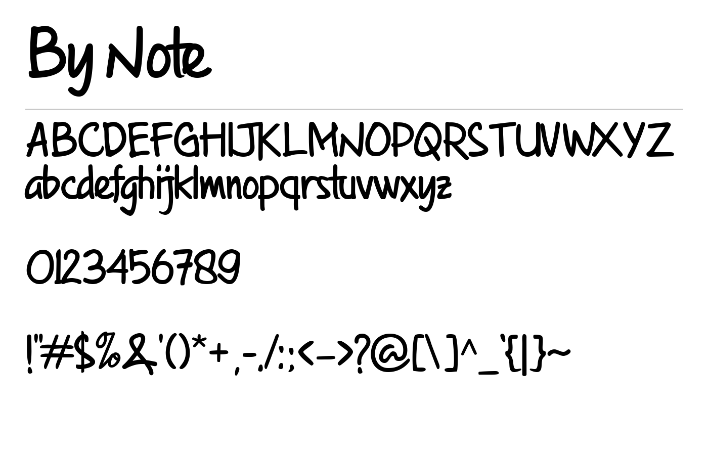 By Note Font preview