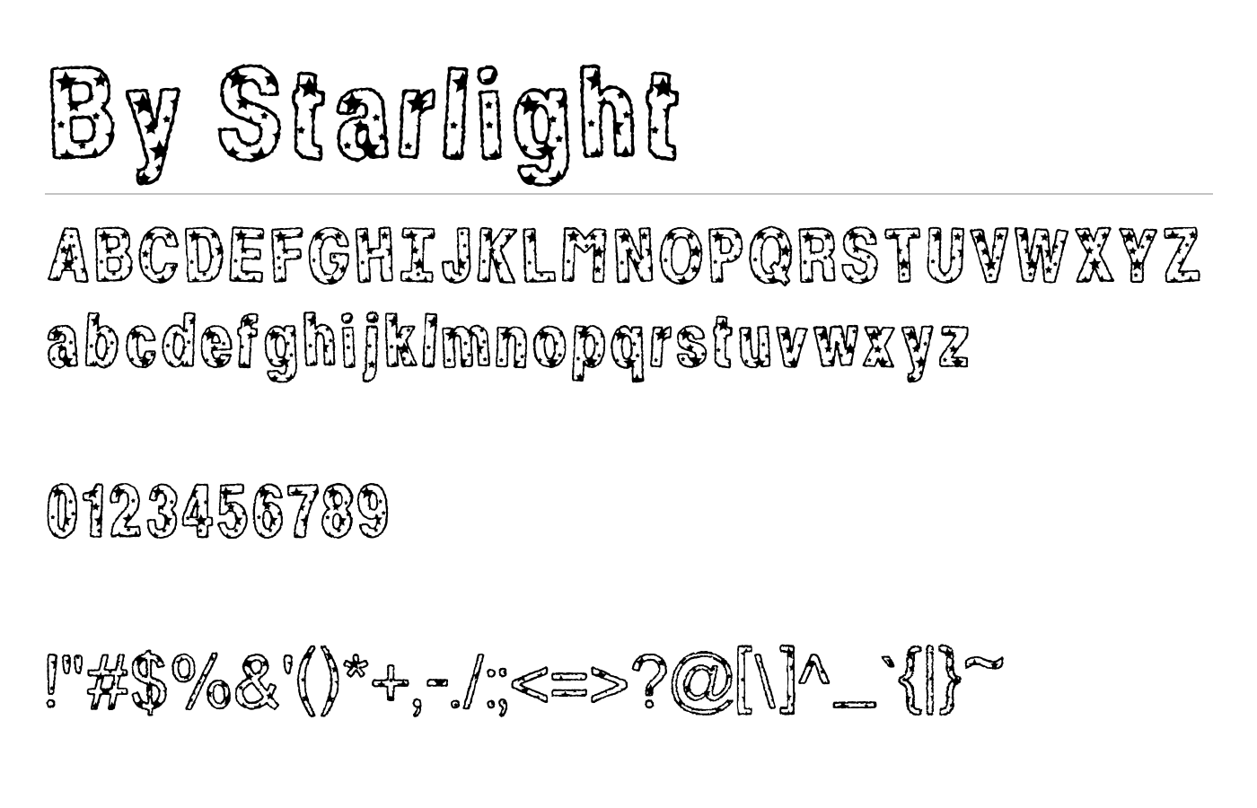 By Starlight Font preview
