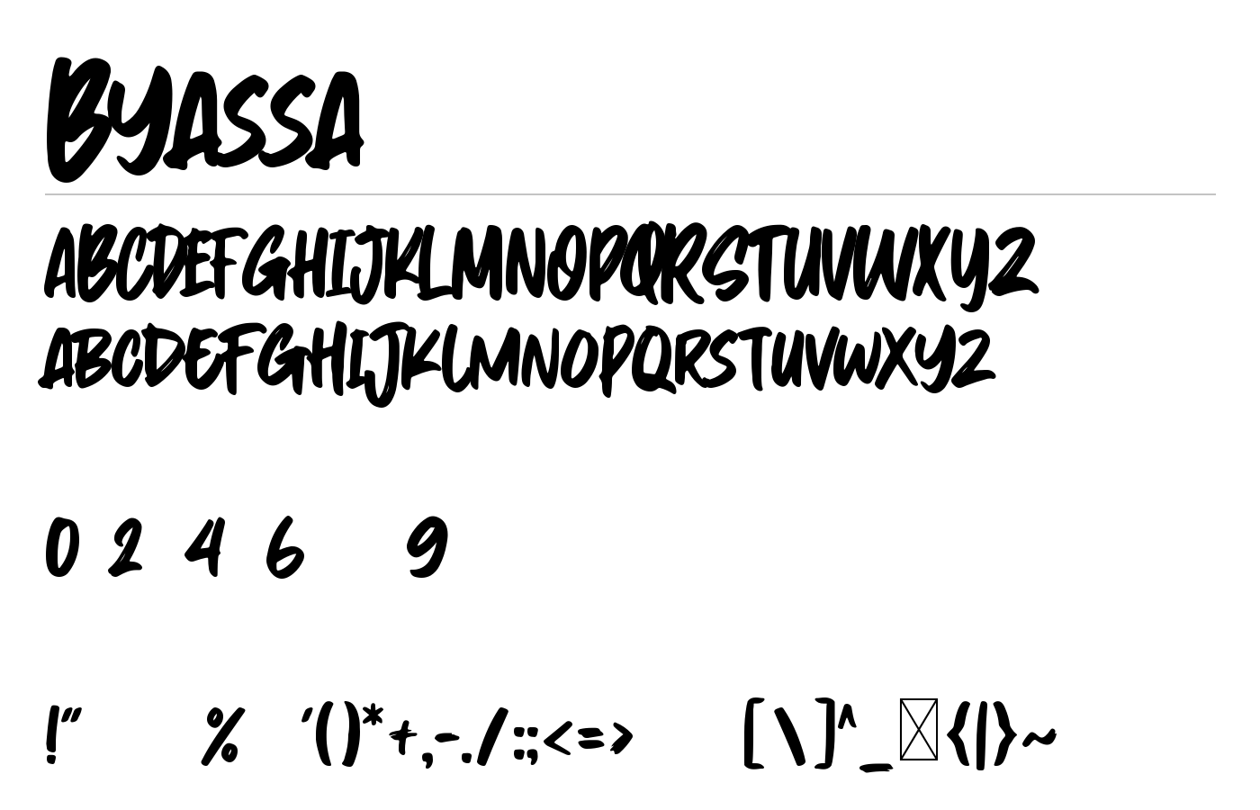 Byassa Font preview