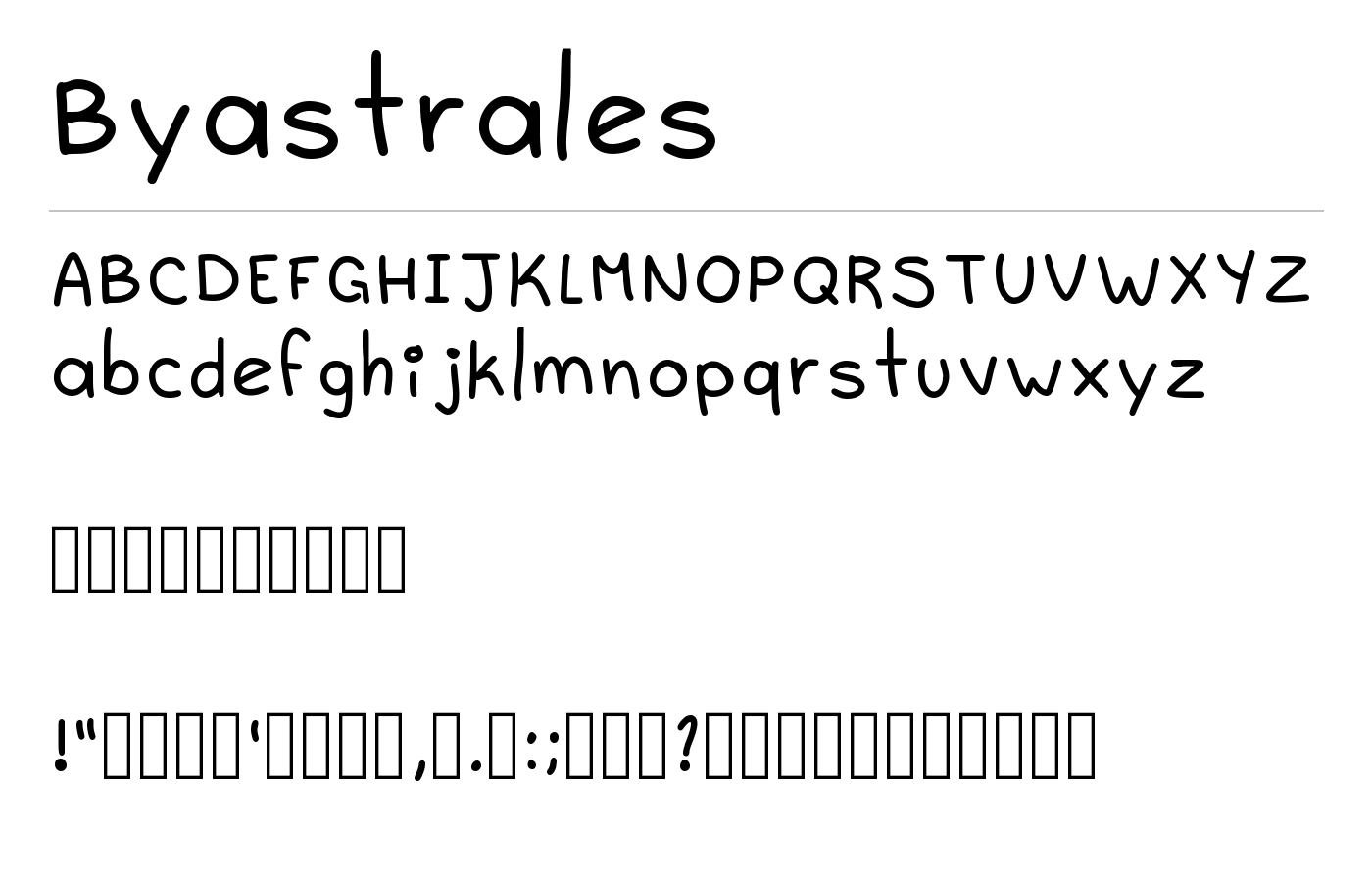 Byastrales Font preview