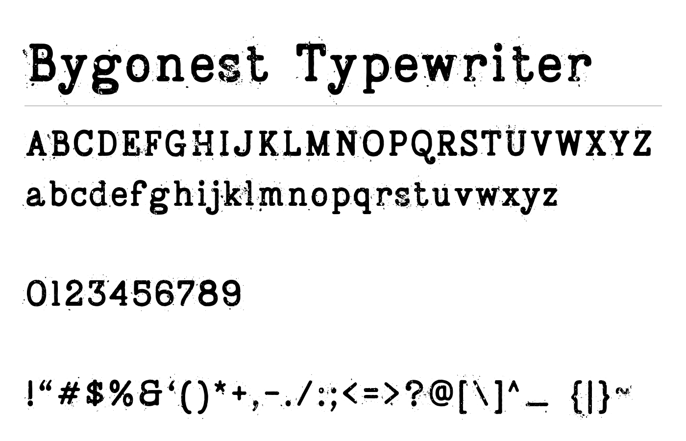 Bygonest Typewriter Font preview