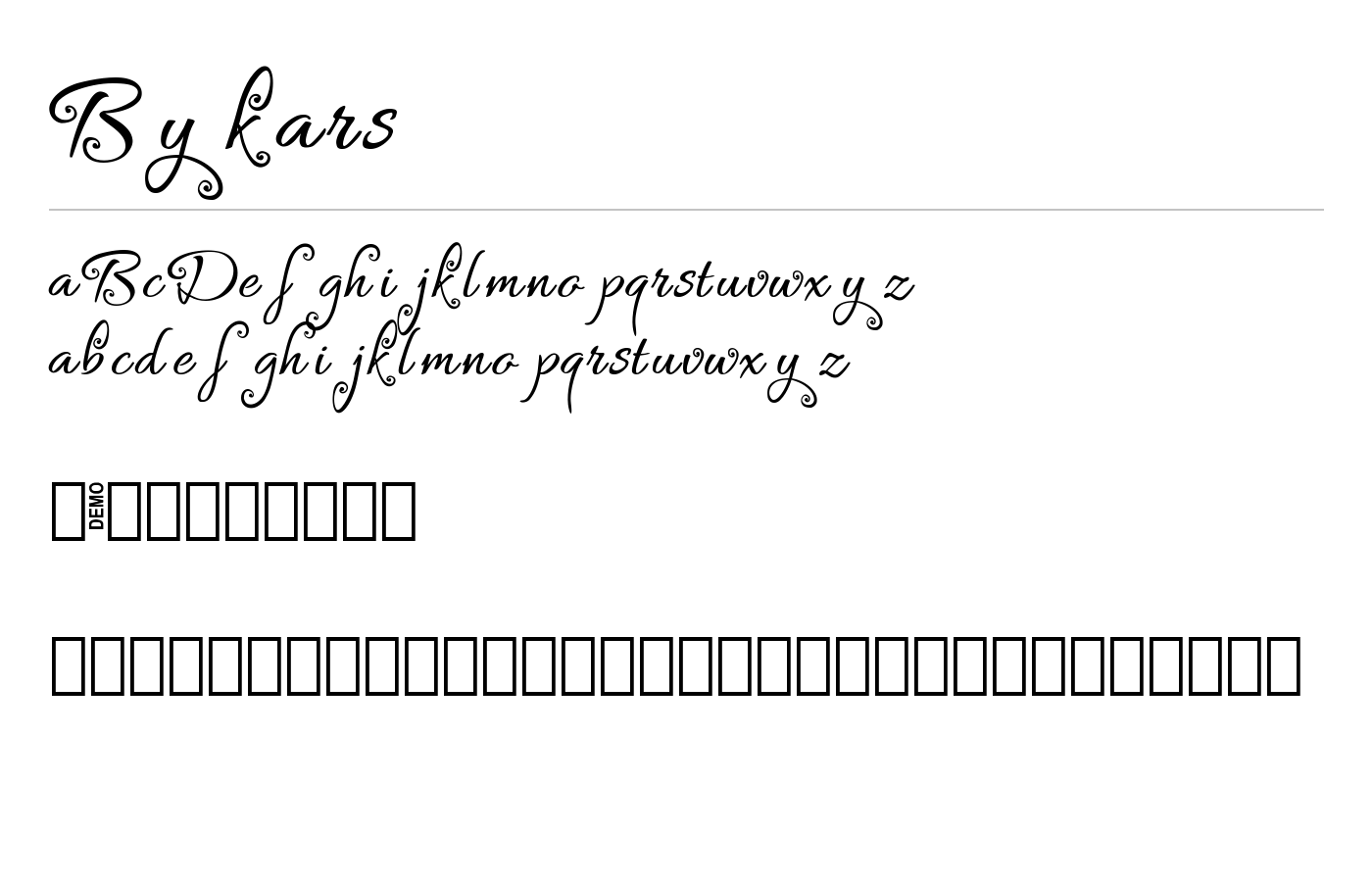 Bykars Font preview