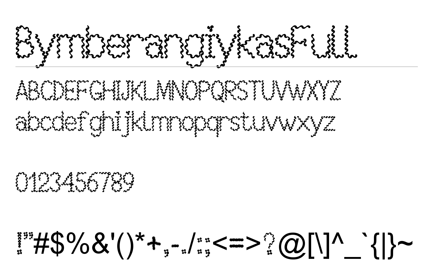 BymberangiykasFull Font preview