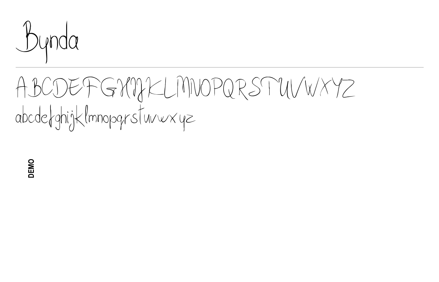 Bynda Font preview