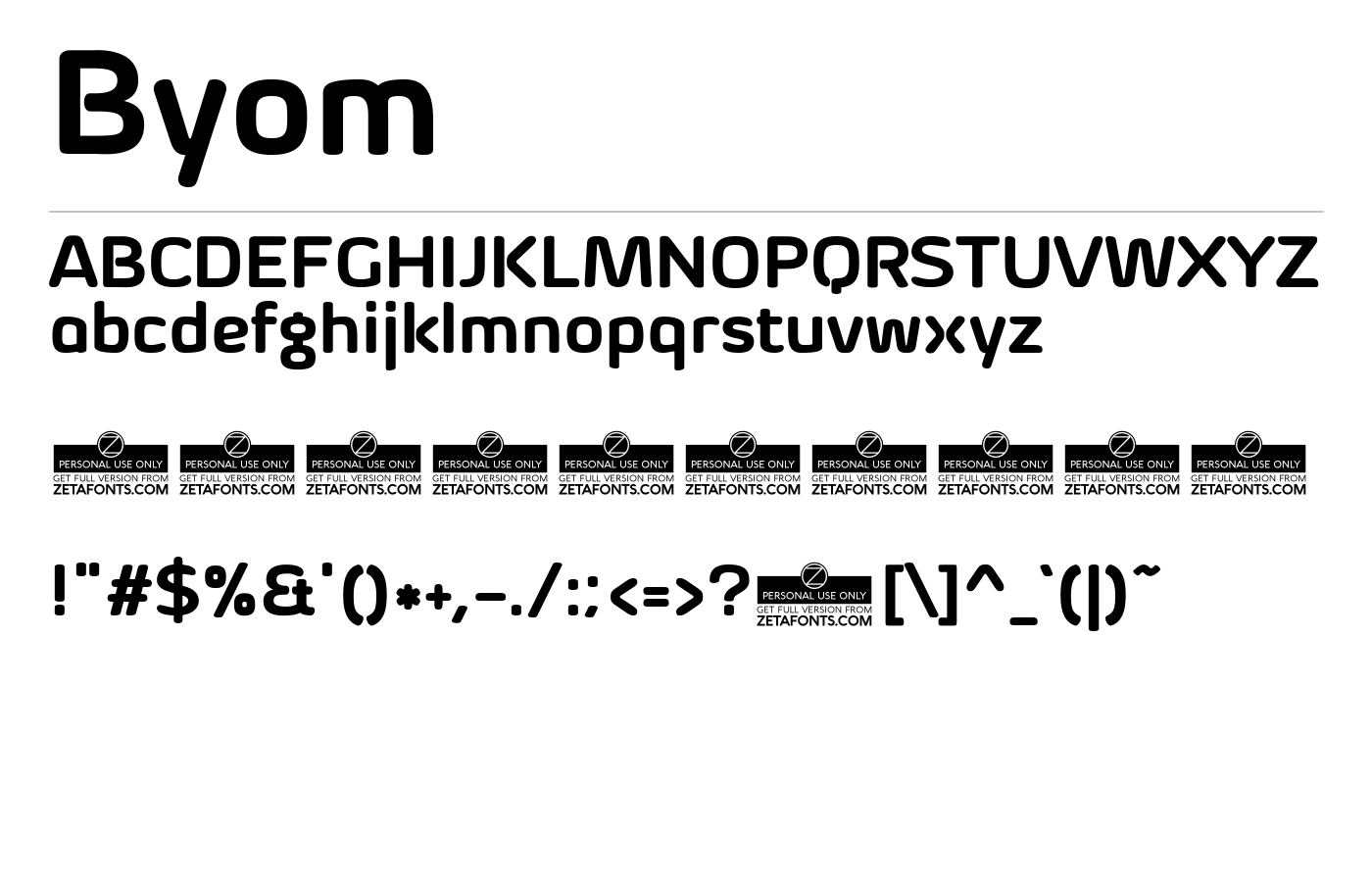 Byom Font preview