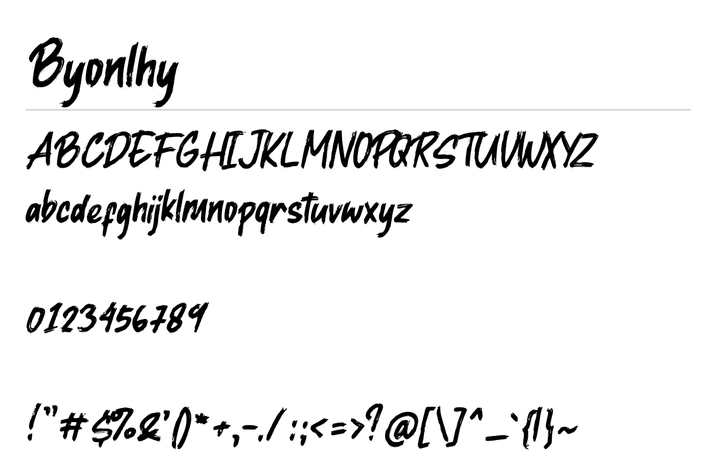 Byonlhy Font preview