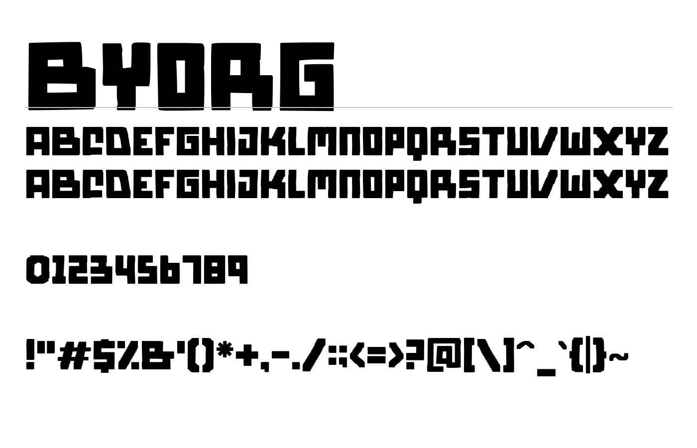 Byorg Font preview