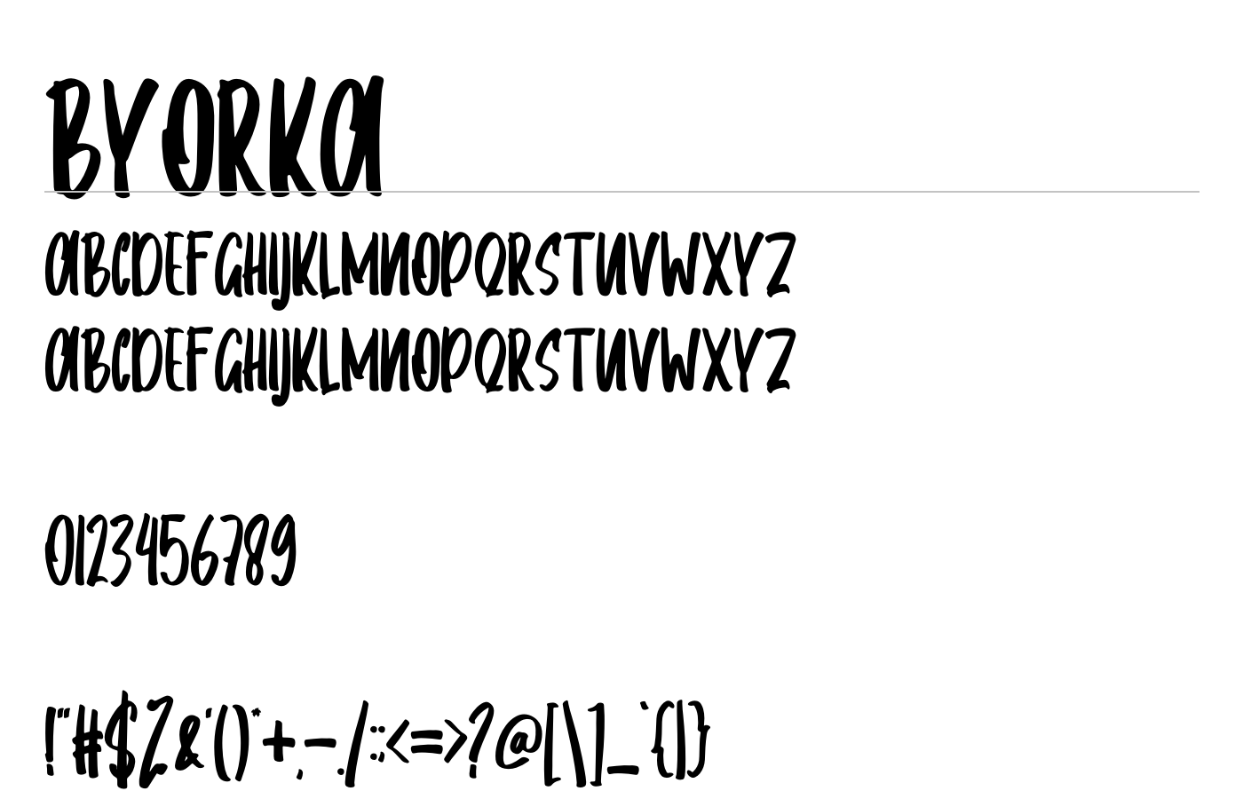 Byorka Font preview