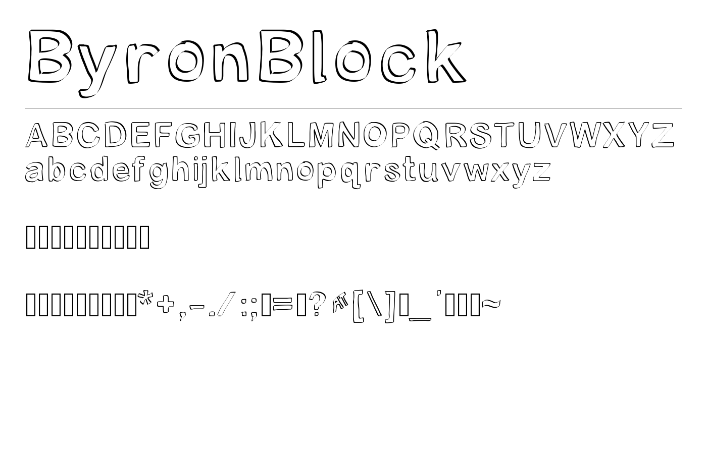 ByronBlock Font preview