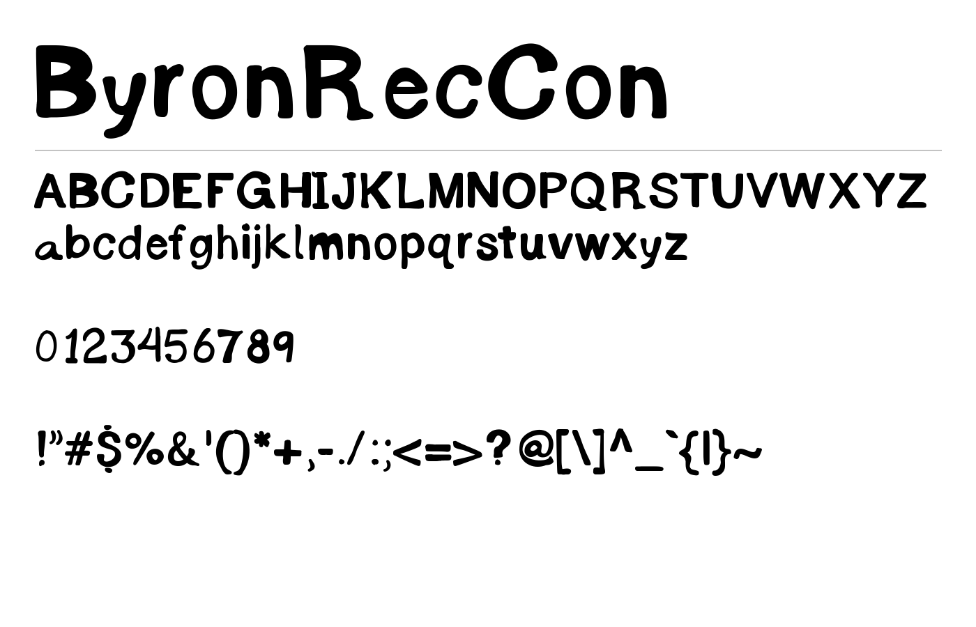 ByronRecCon Font preview