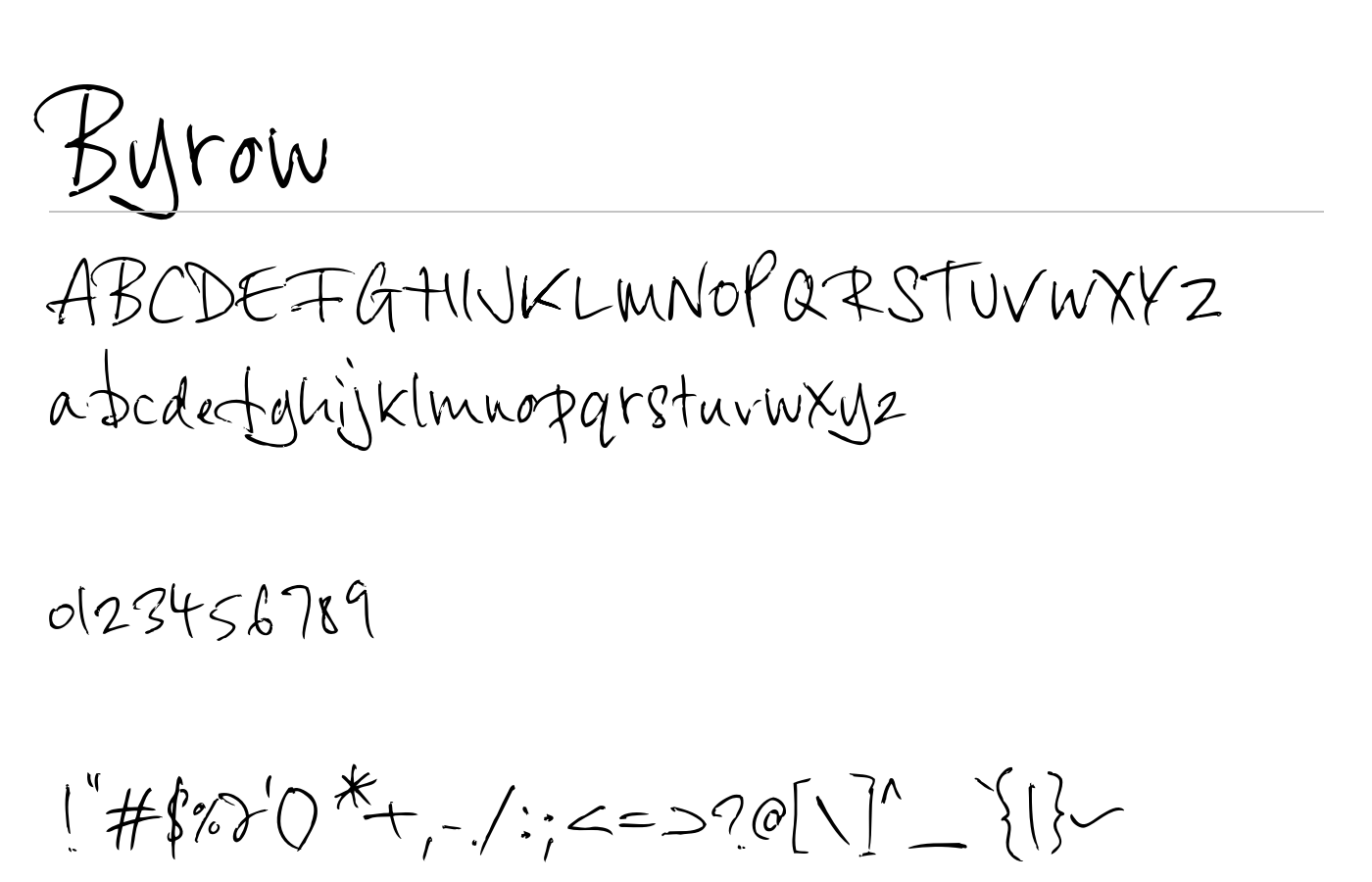 Byrow Font preview