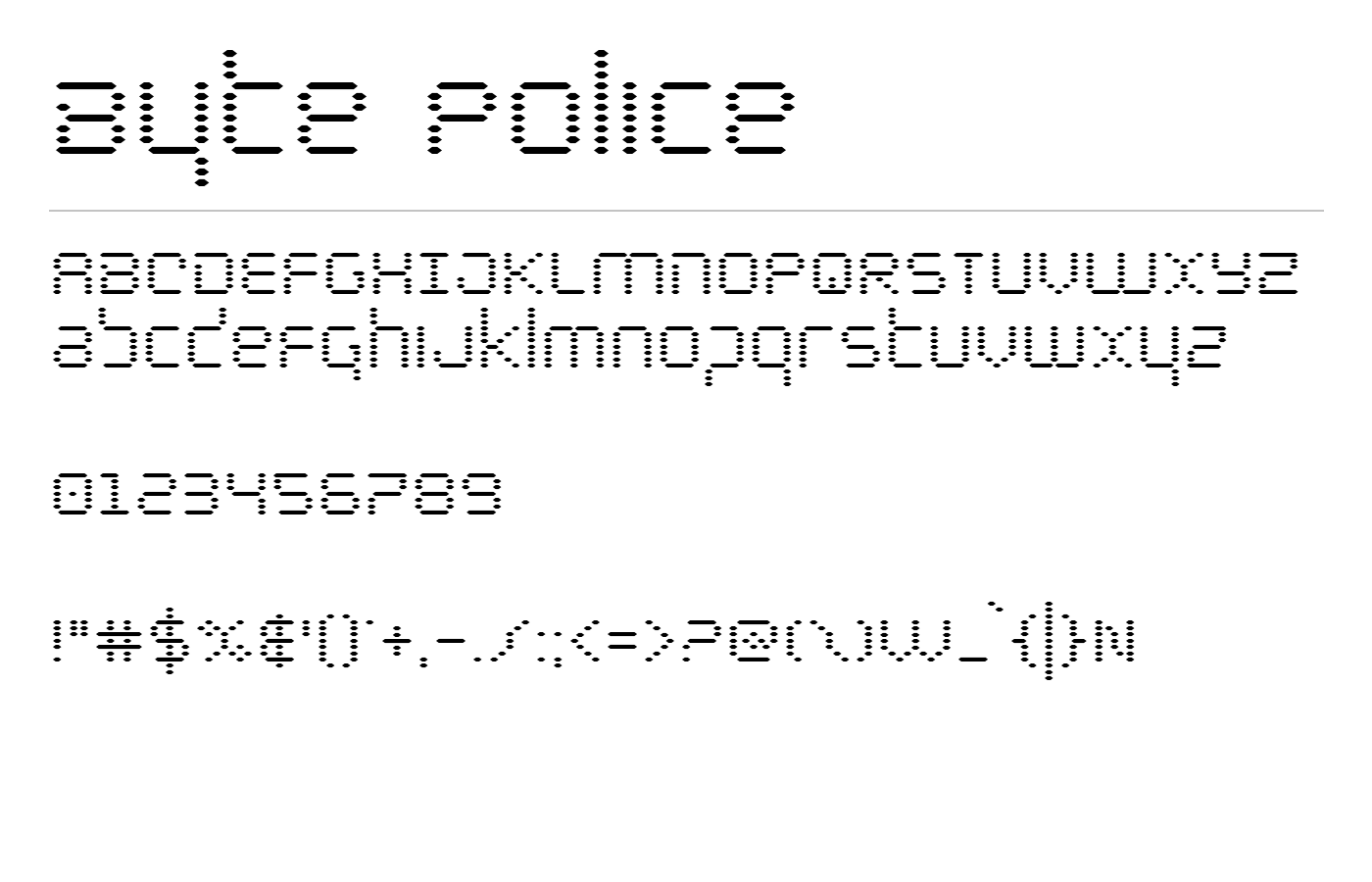Byte Police Font preview