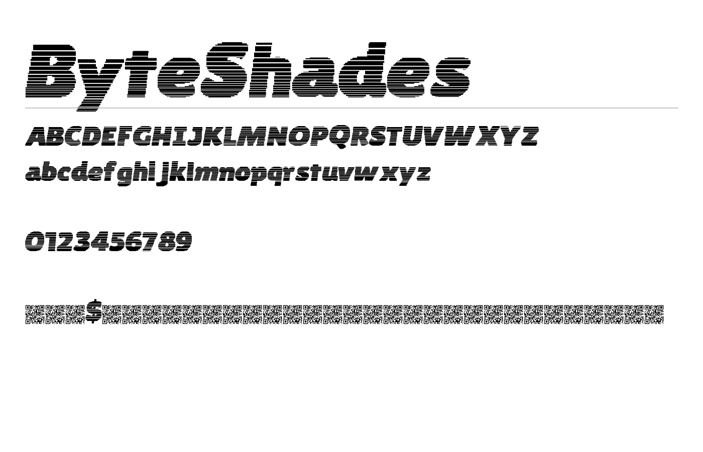 ByteShades Font preview