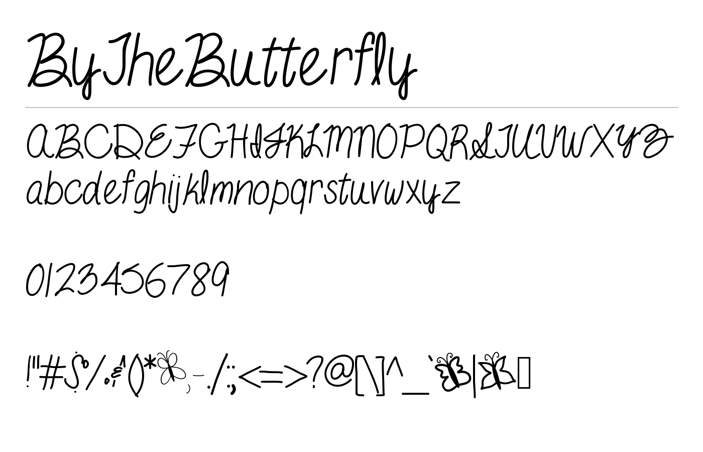 ByTheButterfly Font preview