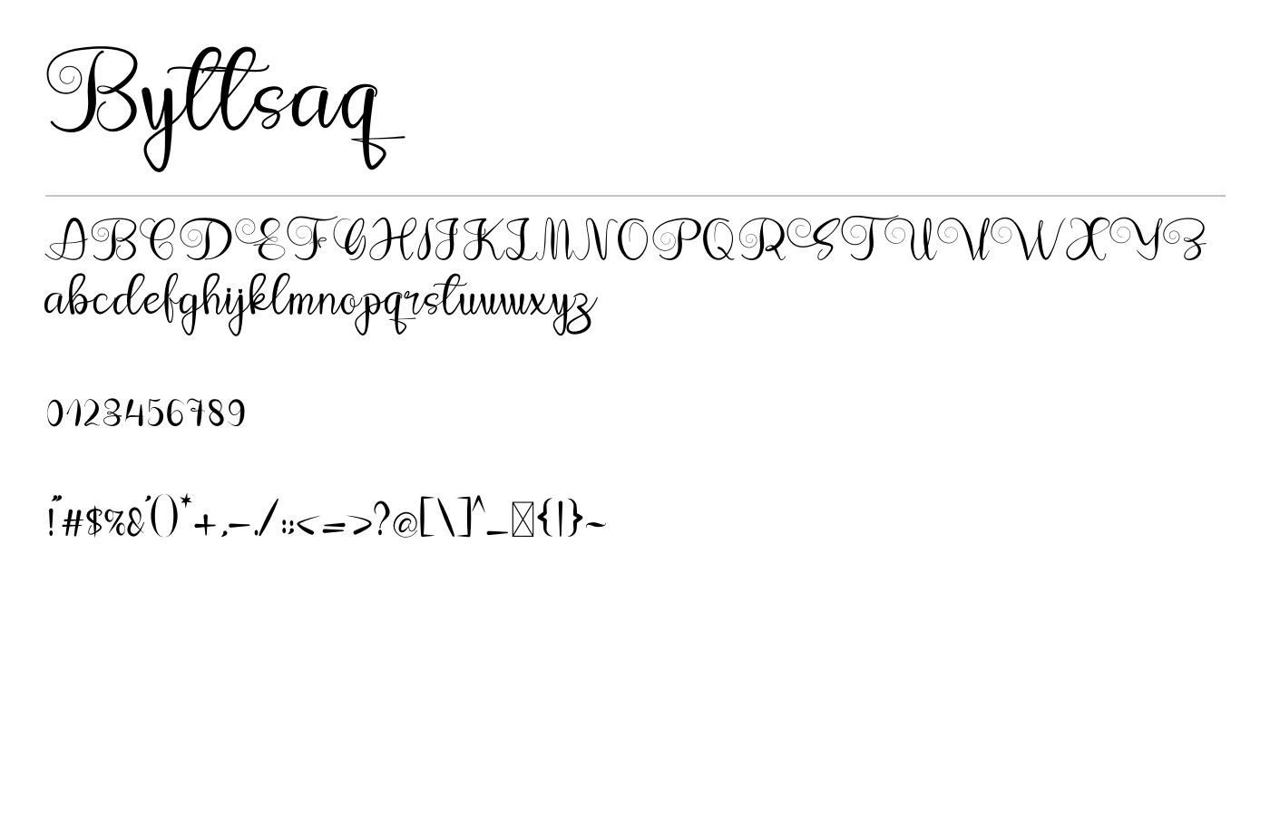 Byttsaq Font preview