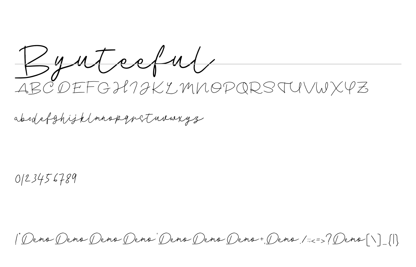 Byuteeful Font preview