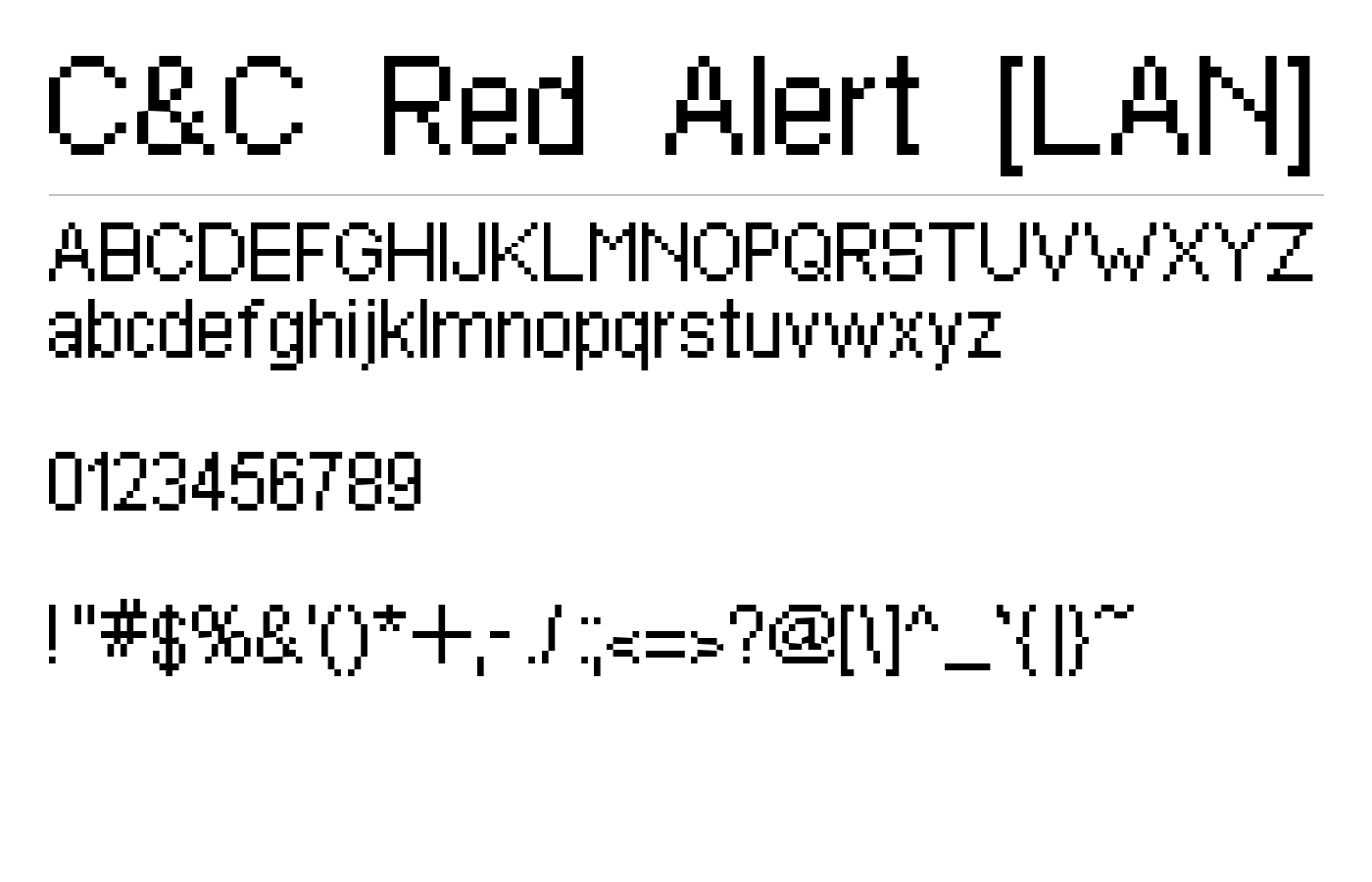 C&C Red Alert [LAN] Font preview