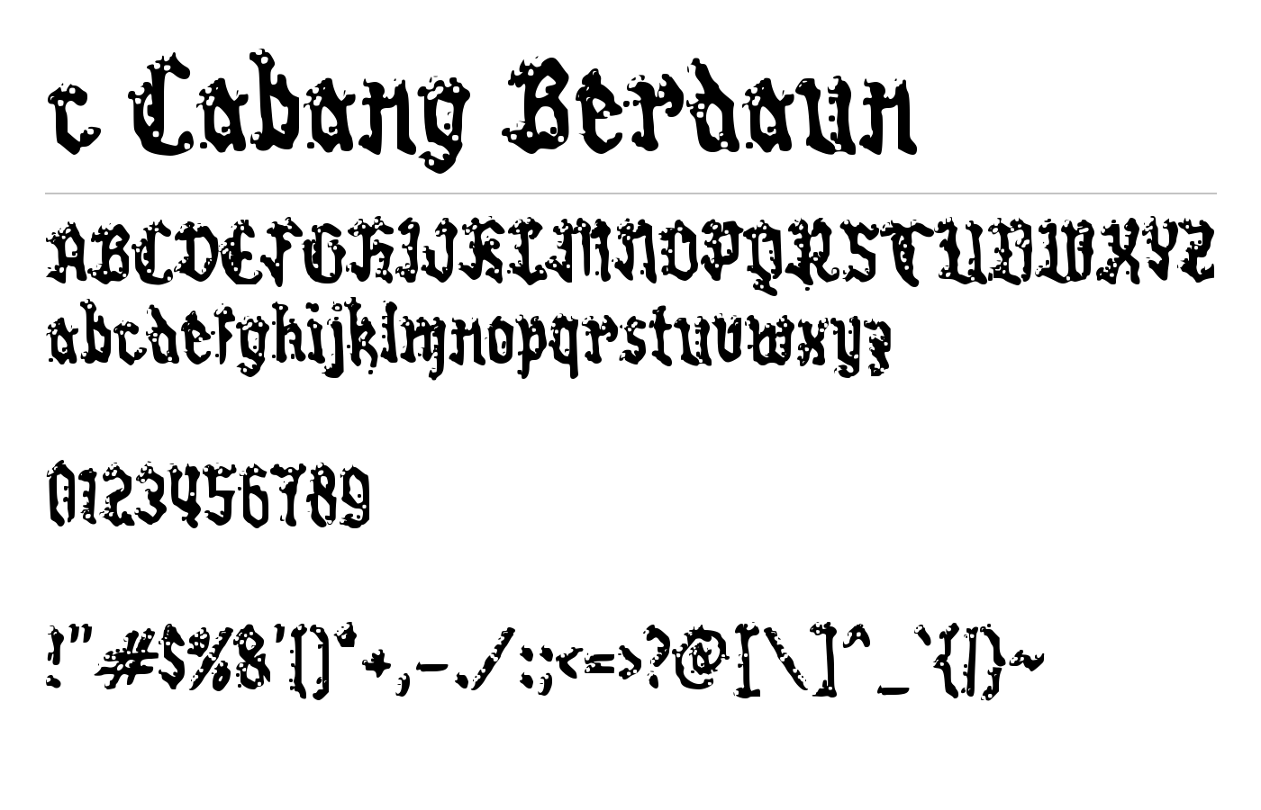 c Cabang Berdaun Font preview