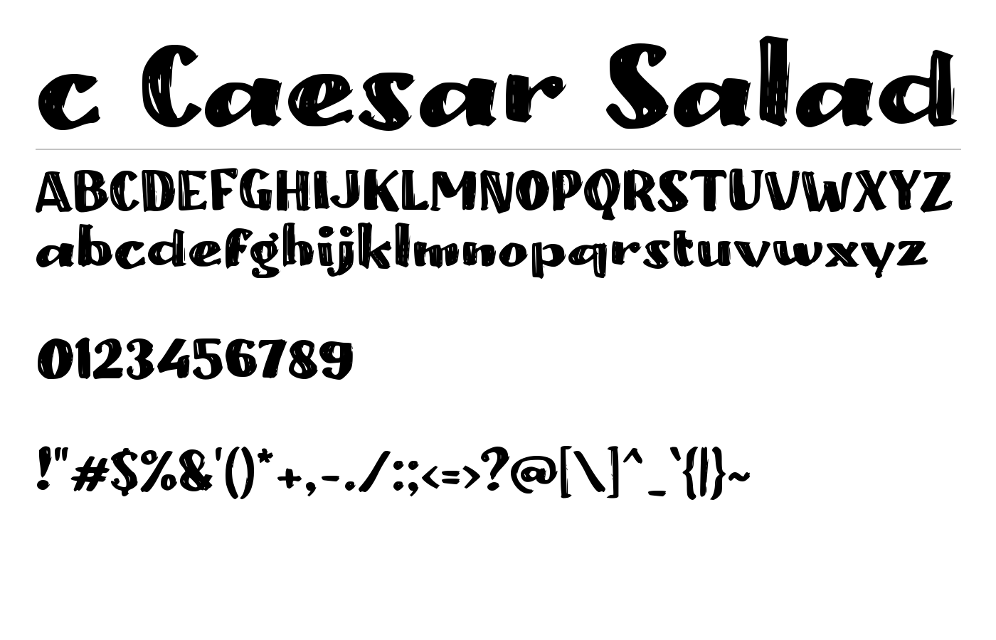 c Caesar Salad Font preview