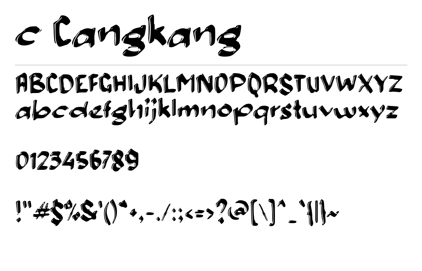 c Cangkang Font preview