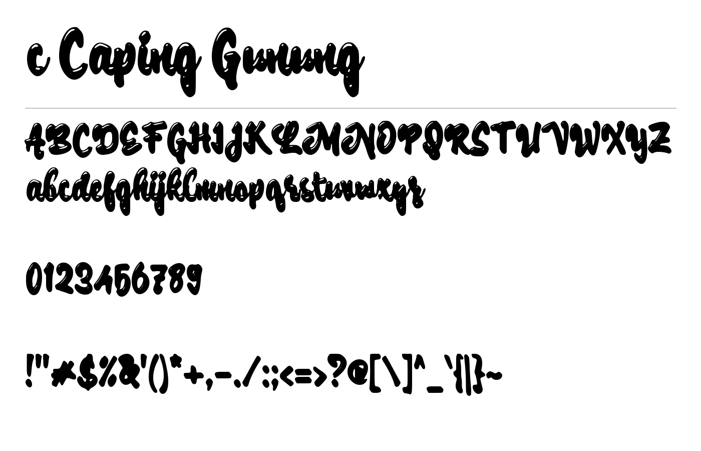 c Caping Gunung Font preview