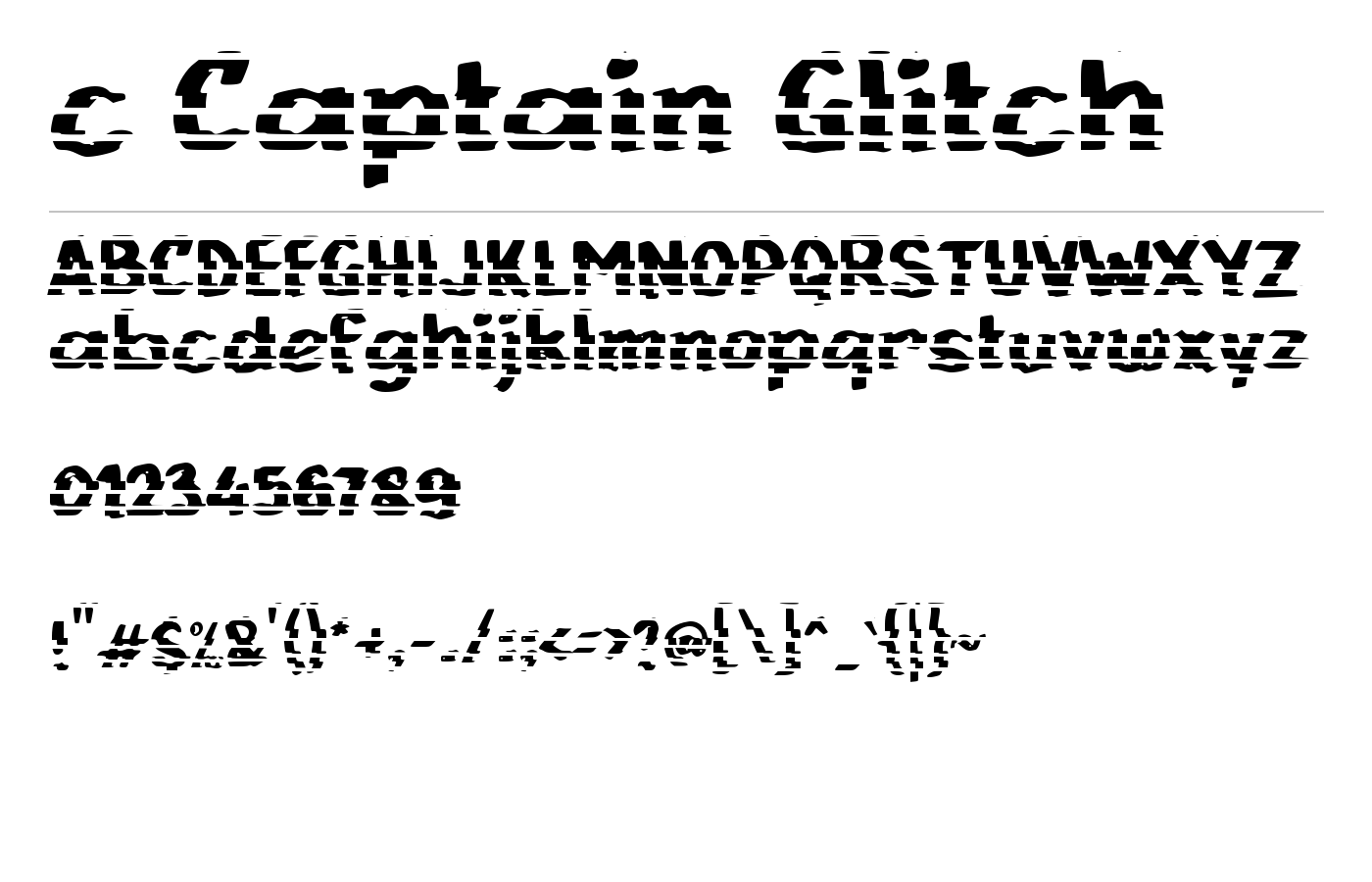 c Captain Glitch Font preview