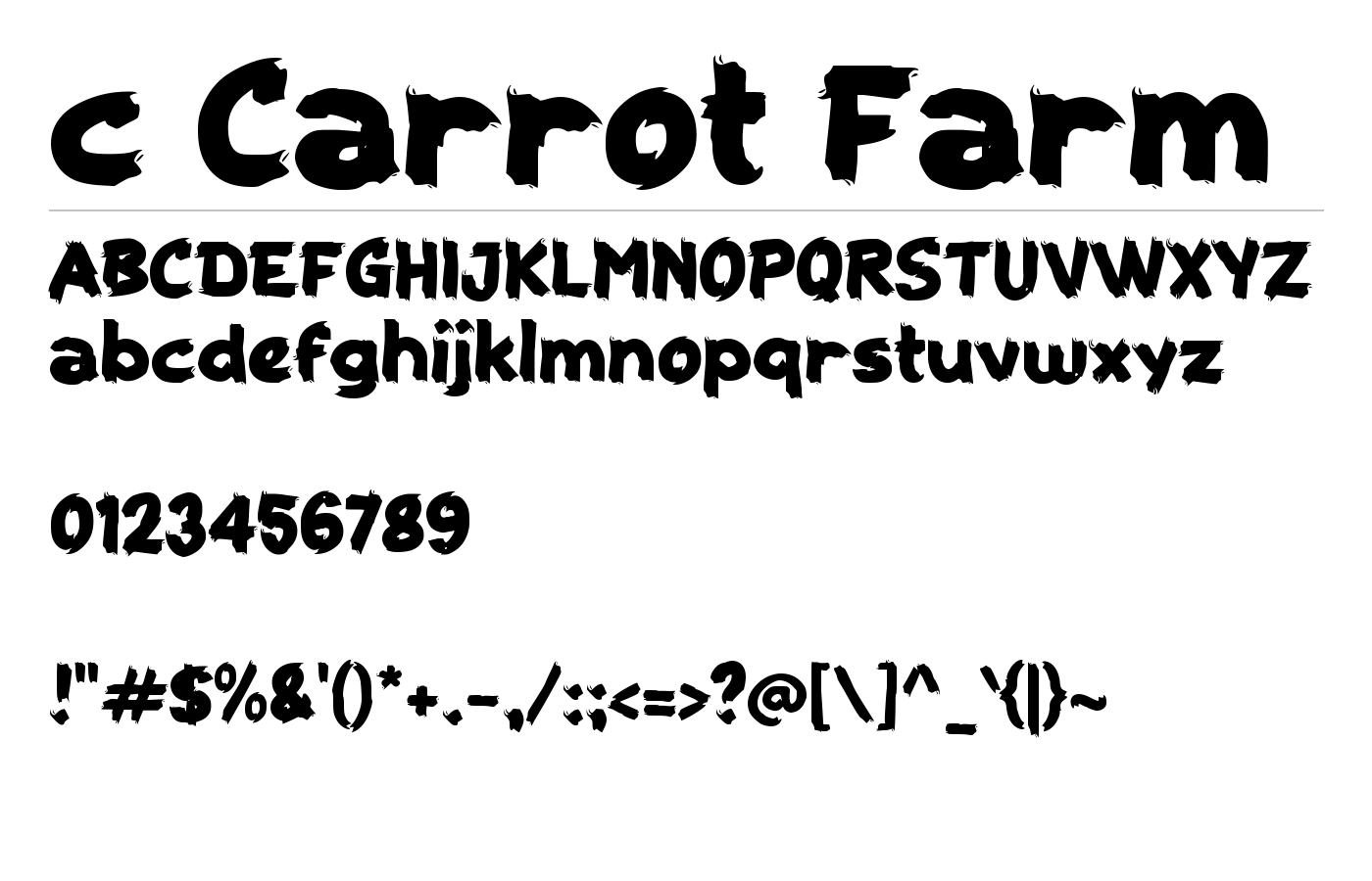 c Carrot Farm Font preview