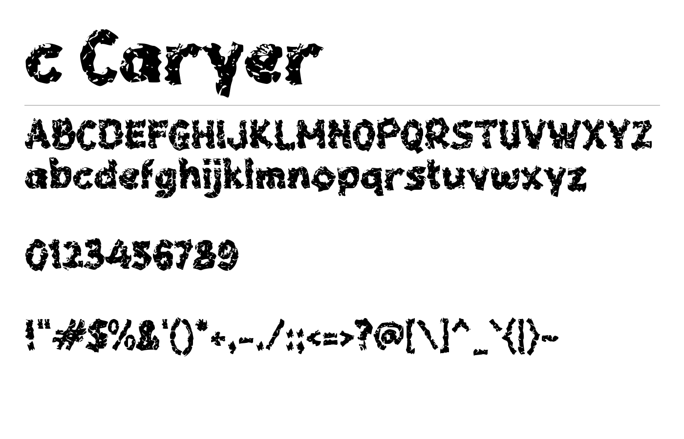 c Caryer Font preview